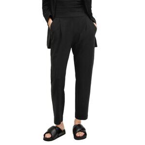 ALL SAINTS Aleida Mid-Rise Regular Fit Tapered Jersey Black Trousers Size US 2